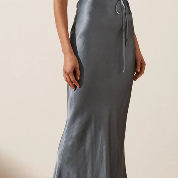 Shona Joy La Lune Bias Cowl Midi Dress - Blue Smoke - Picture 2 of 6